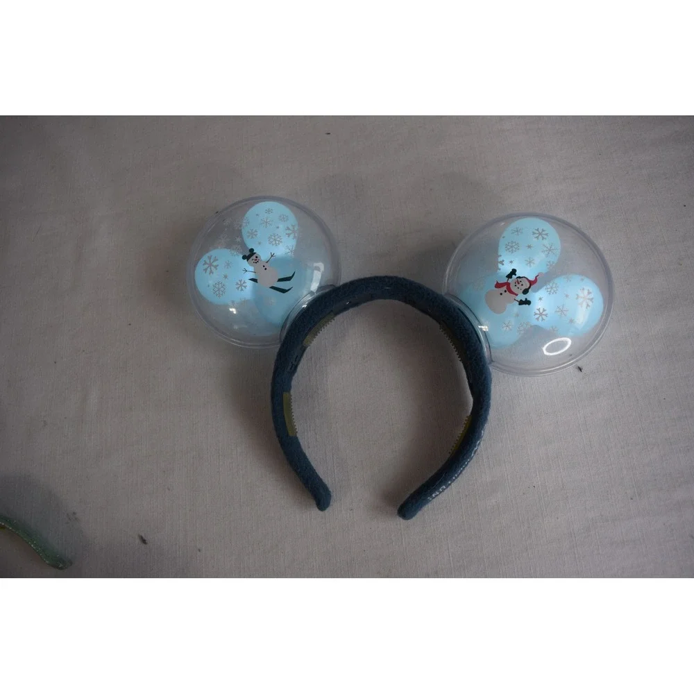Disney Mickey Ears Headband Balloon Snowman Snow Winter Theme Blue Kids